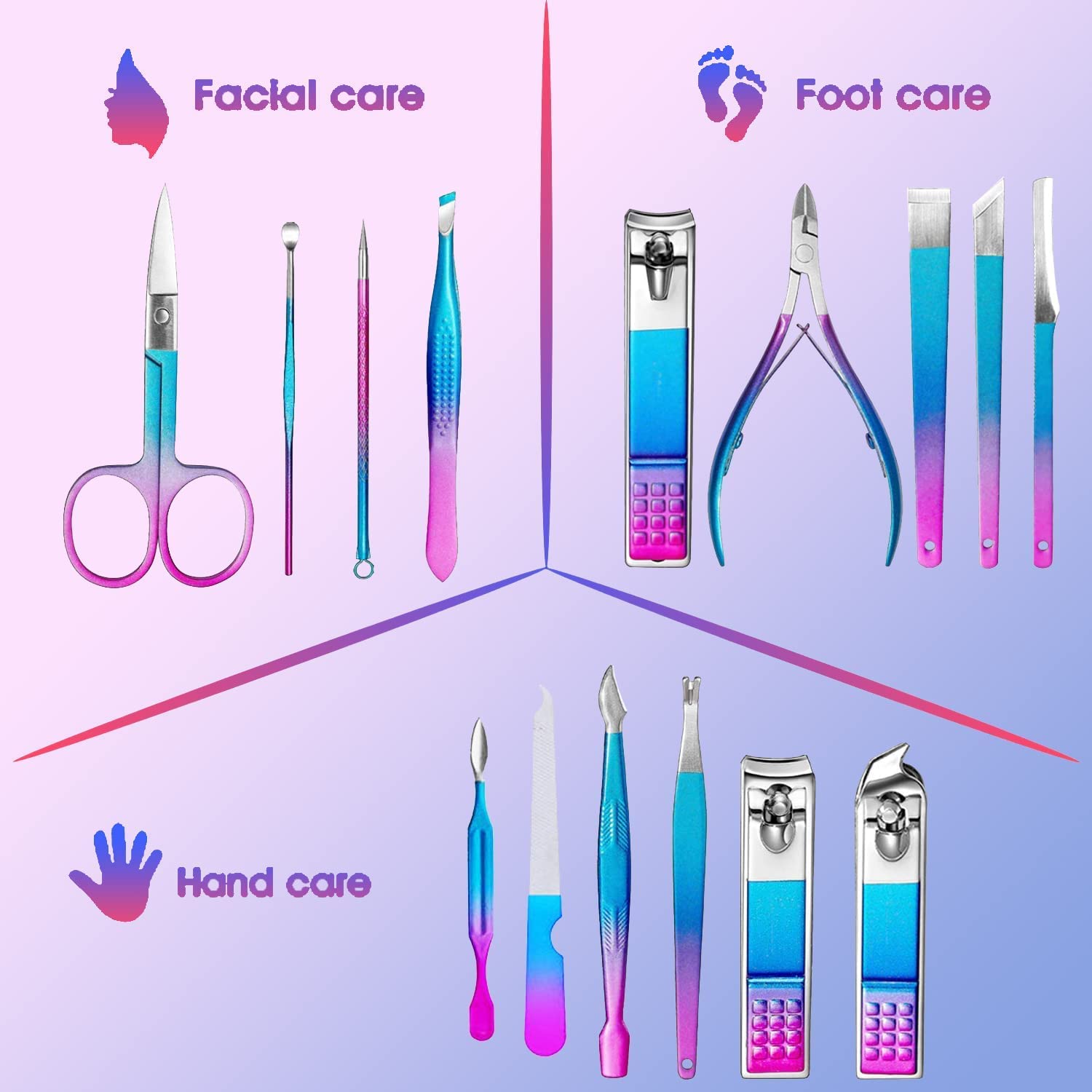 iCare Professional Nail Clipper Nail File Nail Cutter 15PCS Manicure Kit iCare Professional Nail Clipper Nail File Nail Cutter 15PCS Manicure Kit